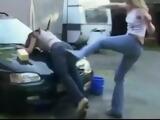 Catfight Over Cock At a Carwash