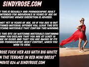 Sindy Rose fuck her ass with big white dong on the terrace