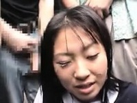 japanese woman gets a bukkake in public places