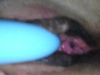 Brunette and her toys have close up masturbation sex