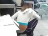 Teen flashing in classroom