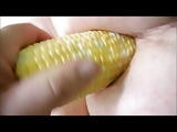 BBW anal fuck with corn cob-Vegetable anal insertion