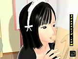 3D Hentai Maid Licking A Hard Penis